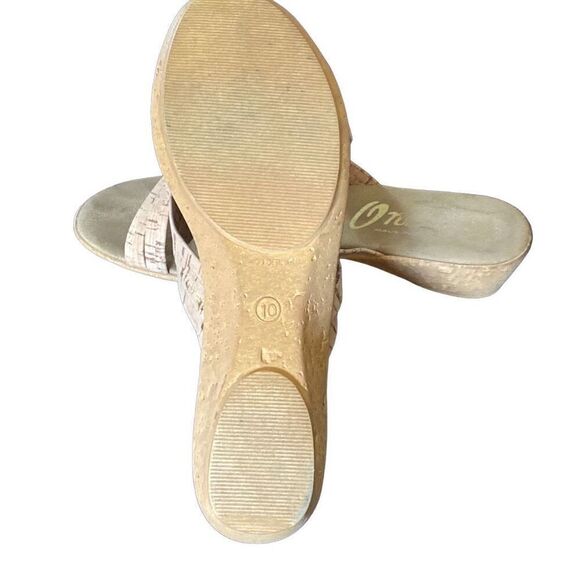 Onex women’s sell, leather wedge, open toe sandals, size 10 - Picture 5 of 6